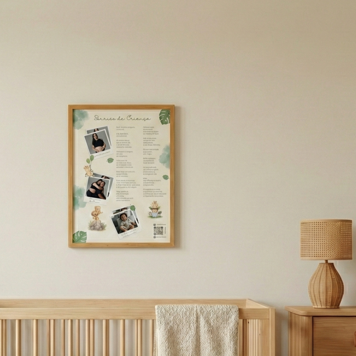 Quadro de canção personalizada do pequenino Mateus sobre o berço